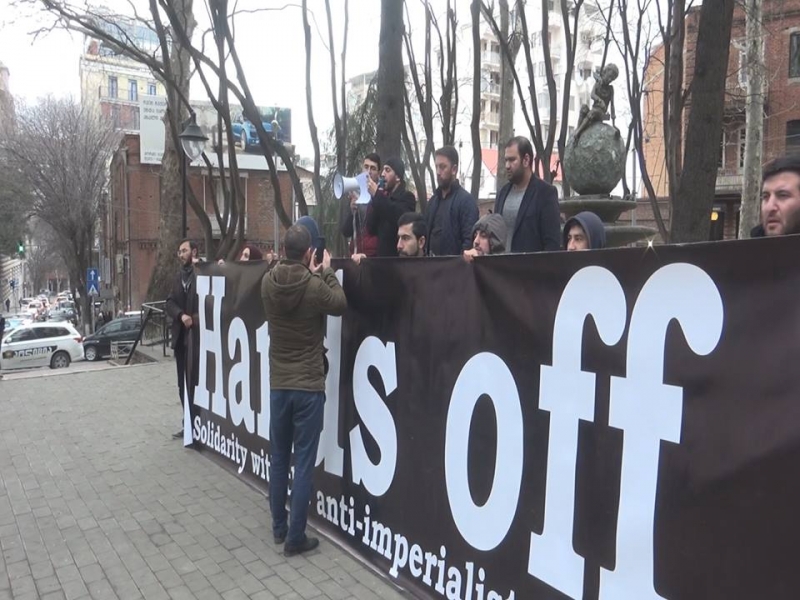 BMT-nin Tbilisidəki binası qarşısında Səudiyyənin Yəmənə etdiyi zülmə qarşı aksiya keçirilib (Foto-Video)