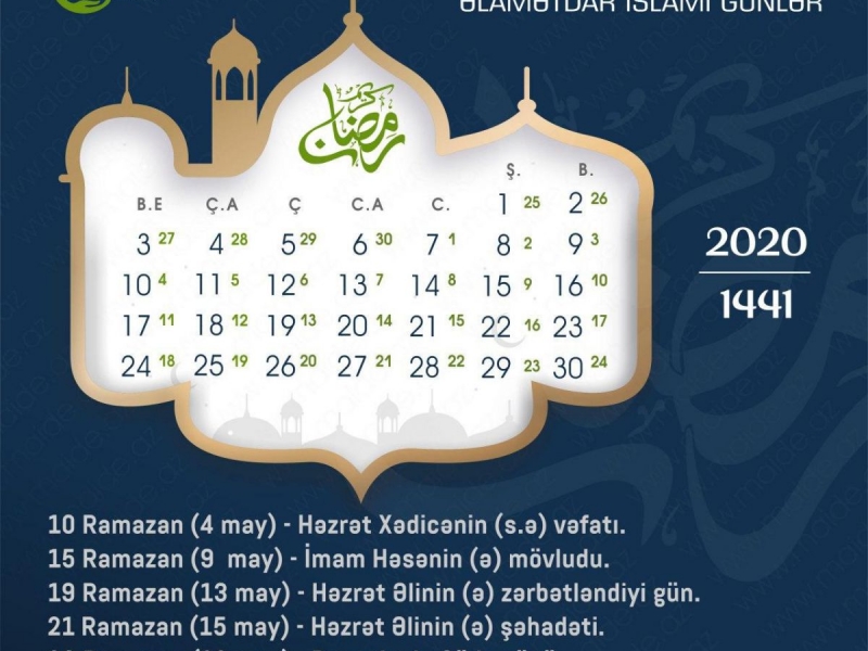 Ramazan ayı üçün əlamətdar İslami günlər