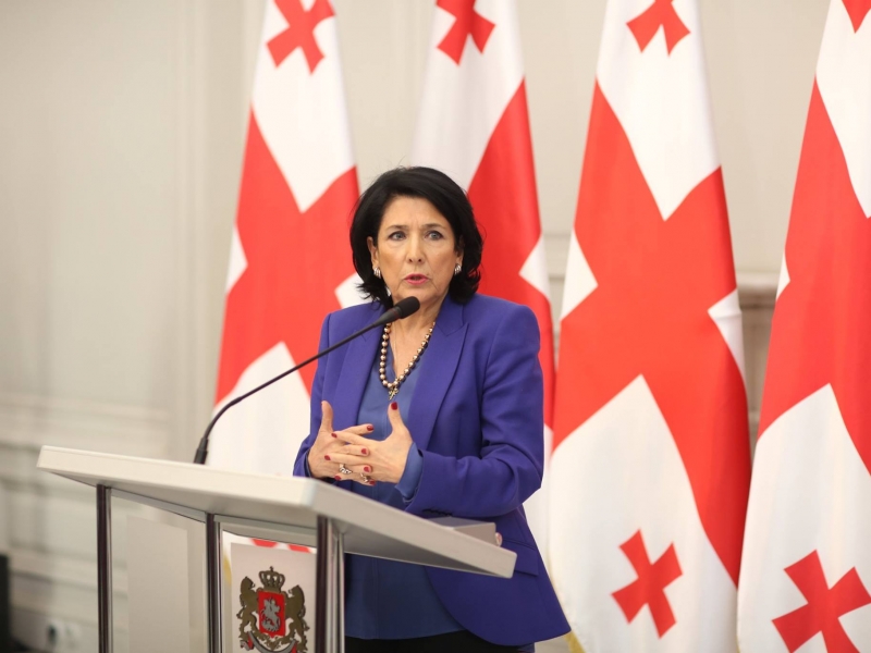 Salome Zurabişvili Gürcüstanın Azərbaycan və Ermənistanla bağlı tutduğu mövqedən danışdı