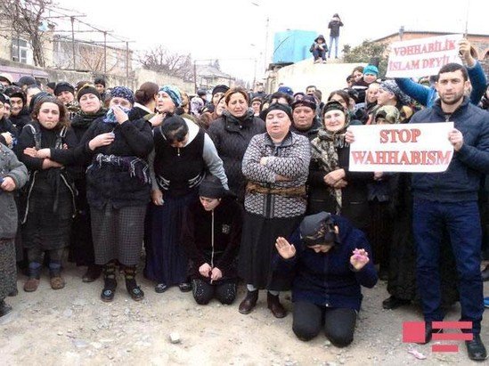 Gürcüstanda azərbaycanlılar yaşayan kənddə etiraz aksiyası keçirilib (Foto)