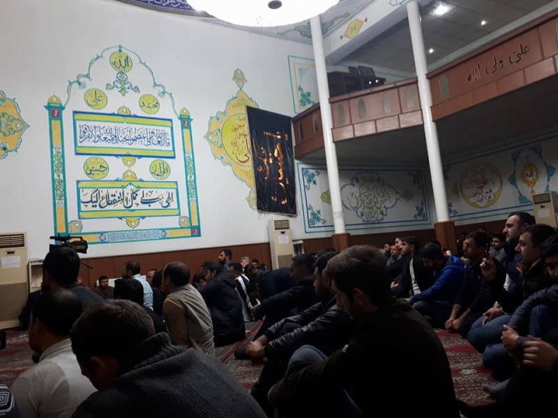 Ayətullah Hüseyn Qəzvini İmam Əli (ə) məscidində möminlərlə görüşdü (Foto)
