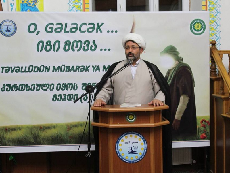 Marneuli İmam Əli məscidində Höccətul-islam vəl-müslimin Rəhim Kargər qonaq oldu (Foto)